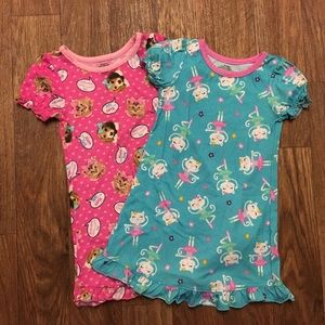 Cats and dogs bundle of two 4T night dresses